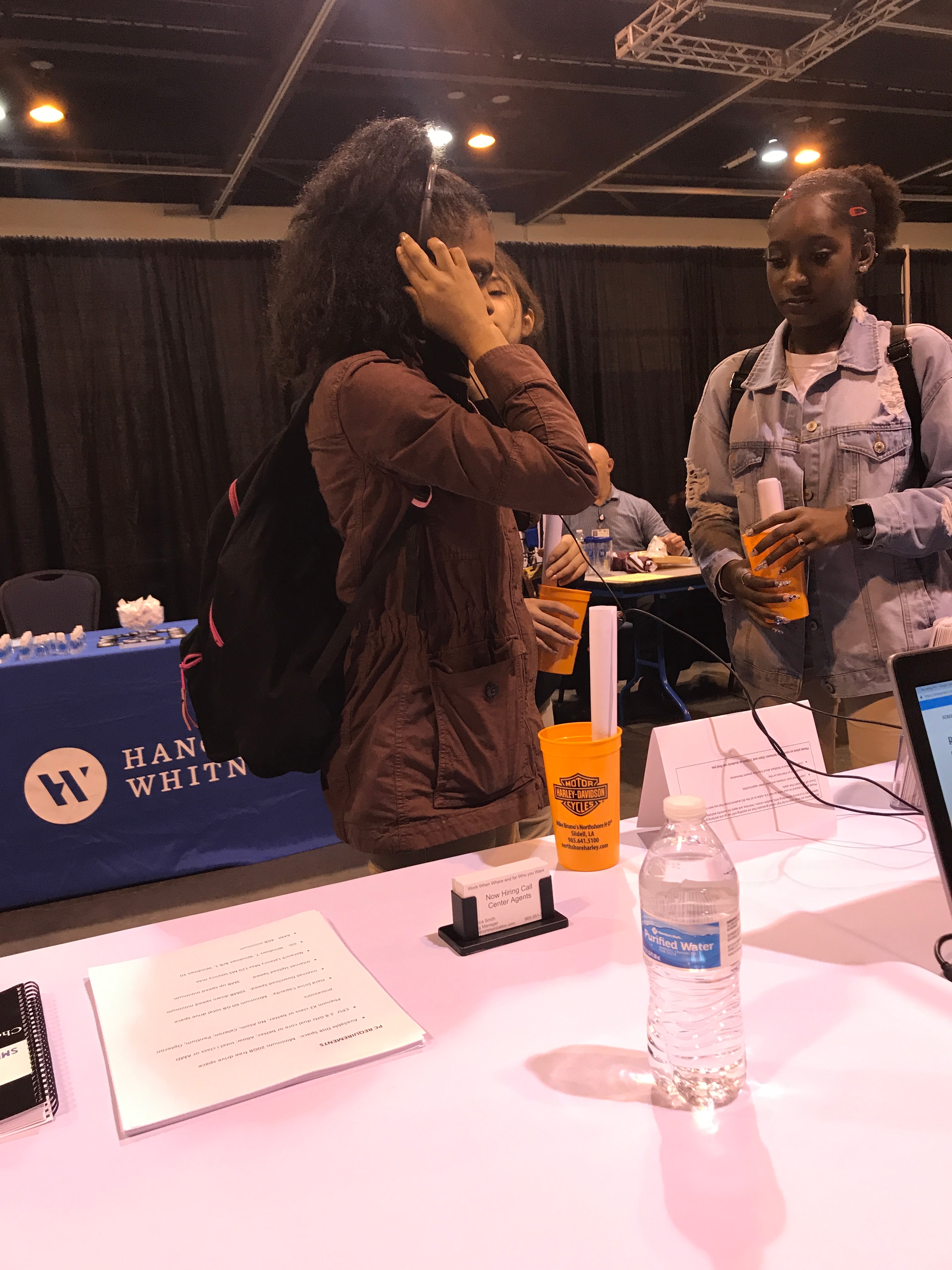 Smithit Communications job fair booth with branded table display